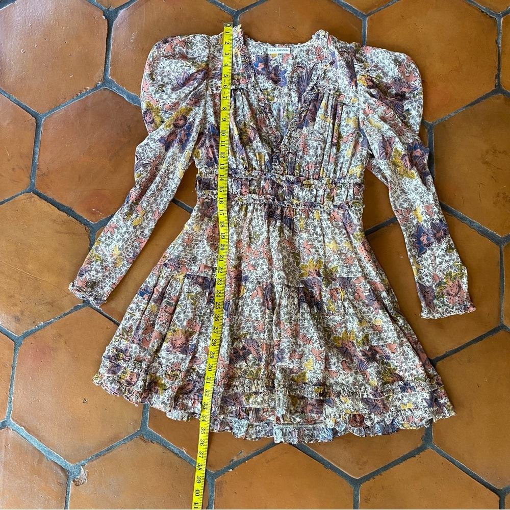 Ulla Johnson Ruffled Tiered Floral Mini Dress Size 4 Boho Prairie Cottage Core - Picture 7 of 8
